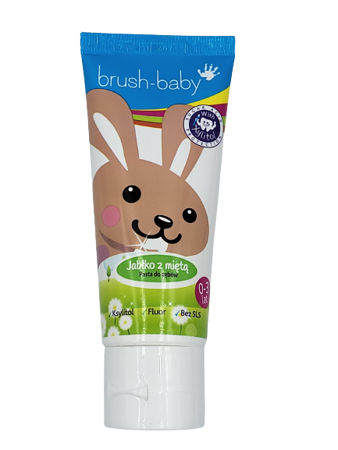 BRUSH-BABY 50 ml - pasta do mycia zębów dla dzieci 0-3 lat, jabłkowo-miętowa